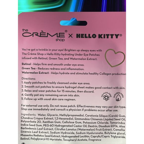 The Creme Shop x Sanrio Hello Kitty Twinkle Eyes Depuffing Under Eye Patches - Picture 7 of 16